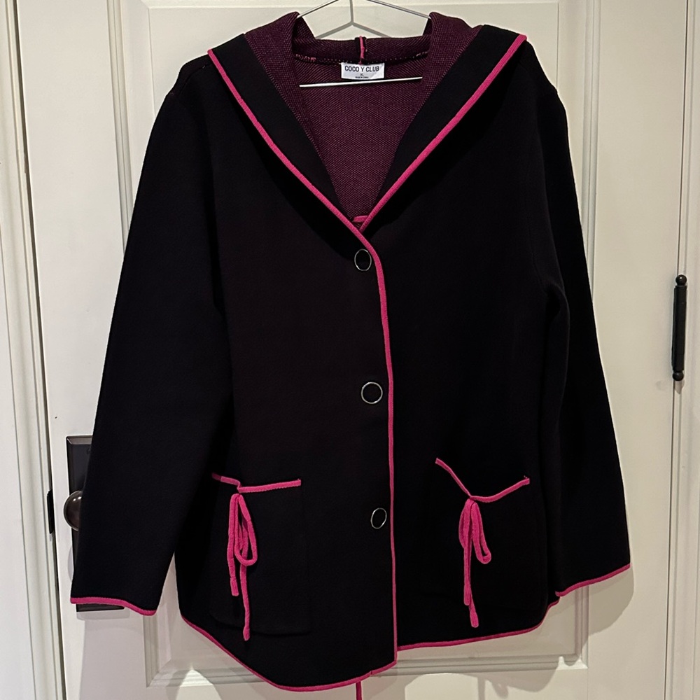 COCO Y CLUB Hooded sweater jacket US XL in Black
